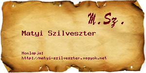 Matyi Szilveszter névjegykártya