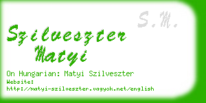 szilveszter matyi business card